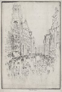 Św. Dunstana, Fleet Street autorstwa Joseph Pennell