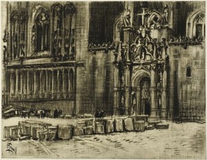Św. Juan de los Reyes, drzwi i łańcuchy autorstwa Joseph Pennell