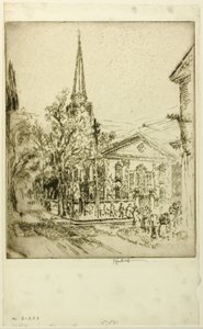 Piotra, od ulicy Pine, Filadelfia autorstwa Joseph Pennell