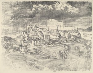 Burza za Akropolem autorstwa Joseph Pennell