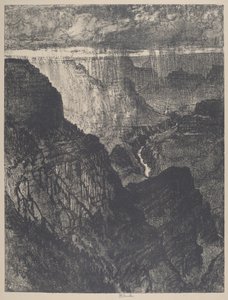 Burza w Wielkim Kanionie, 1912. autorstwa Joseph Pennell