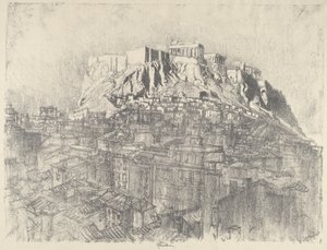 Wschód słońca nad Akropolem autorstwa Joseph Pennell