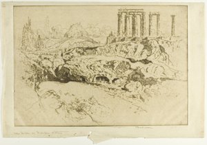 Świątynia Jowisza, Ateny autorstwa Joseph Pennell