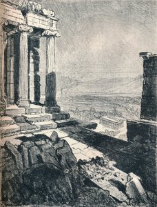 Świątynia Tezeusza z Akropolu, ok. 1913 autorstwa Joseph Pennell