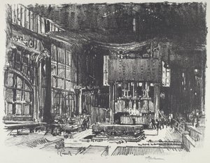 Akolici przygotowują ołtarz boga wojny autorstwa Joseph Pennell
