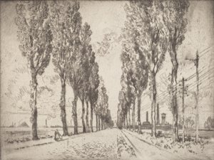Aleja, Valenciennes, 1910. autorstwa Joseph Pennell