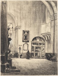 Chrzcielnica Cervantesa, Santa Maria la Mayor, Alcalá autorstwa Joseph Pennell