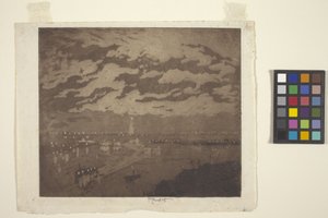 The Bay, Nowy Jork (akwatinta) autorstwa Joseph Pennell