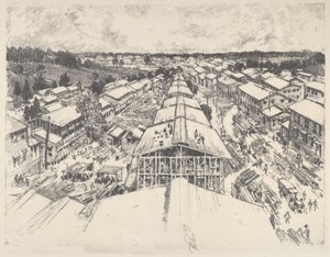 Obóz, nowa architektura, 1917. autorstwa Joseph Pennell