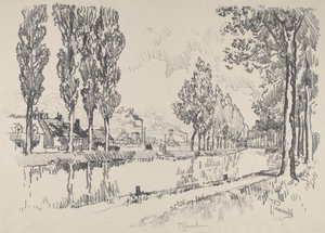 Kanał w Blanzy we Francji autorstwa Joseph Pennell