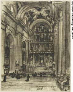Wesołe gotyckie krużganki, Toledo autorstwa Joseph Pennell