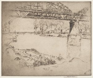 Most miejski, St. Louis autorstwa Joseph Pennell