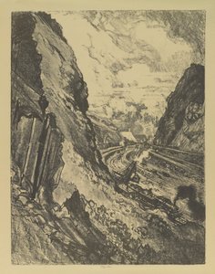 Cięcie w kierunku Culebra autorstwa Joseph Pennell
