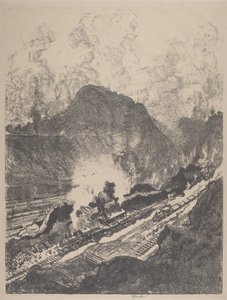 Cięcie z Culebra autorstwa Joseph Pennell