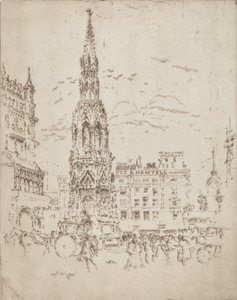 Krzyż Elinor, przed dworcem kolejowym Charing Cross, 1906. autorstwa Joseph Pennell