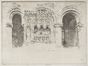 Grób Fundatora, kościół św. Bartłomieja Wielkiego autorstwa Joseph Pennell