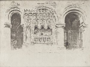 Grób Założyciela, kościół św. Bartłomieja Wielkiego, 1903 r. autorstwa Joseph Pennell