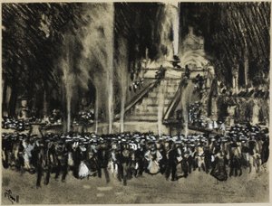 Fontanny grające w La Granja autorstwa Joseph Pennell