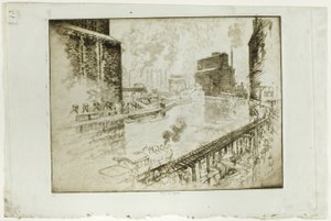 Elewatory zbożowe, Chicago autorstwa Joseph Pennell
