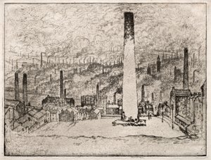 Wielki komin, Bradford autorstwa Joseph Pennell