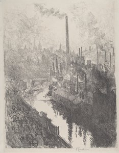 Wielki Komin, Park Motorowy, 1916. autorstwa Joseph Pennell