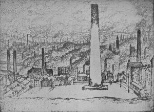 Wielki stos, Bradford, 1909 autorstwa Joseph Pennell