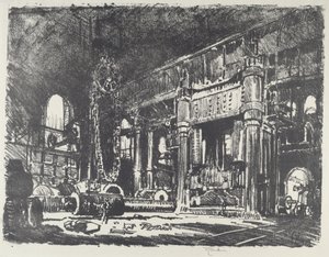 Kuźnia broni, 1916. autorstwa Joseph Pennell