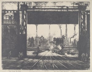 Żelazna Brama, Charleroi, 1911. autorstwa Joseph Pennell