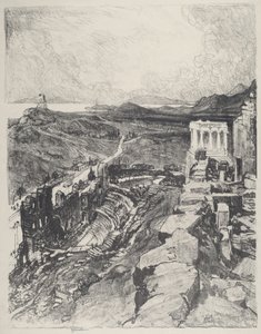 Odeon, Ateny, 1913. autorstwa Joseph Pennell