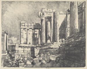 Propyleje, Ateny, 1913. autorstwa Joseph Pennell
