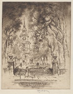 Plac, Plac Niepodległości, Filadelfia autorstwa Joseph Pennell
