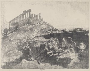 Świątynia Zgody na ścianie, Girgenti autorstwa Joseph Pennell