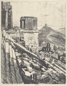 Świątynia Nike, Ateny, 1913. autorstwa Joseph Pennell