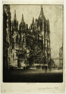 Front Zachodni, Katedra w Rouen autorstwa Joseph Pennell