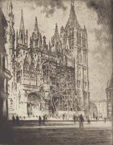 Front Zachodni, Katedra w Rouen, 1907. autorstwa Joseph Pennell