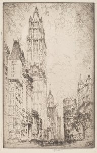 Budynek Woolworth autorstwa Joseph Pennell