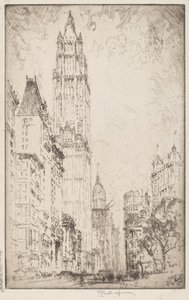 Budynek Woolworth autorstwa Joseph Pennell