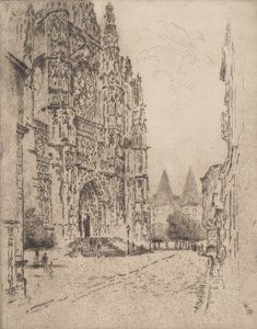Wieże Pałacu Biskupiego, Beauvais, 1907. autorstwa Joseph Pennell