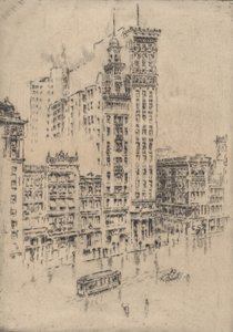 Union Square, Deszczowy Dzień, 1904. autorstwa Joseph Pennell