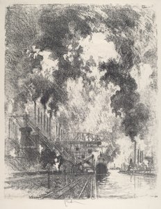 Rozładunek rudy autorstwa Joseph Pennell