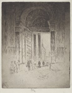 Zachodnie drzwi, kościół św. Pawła autorstwa Joseph Pennell