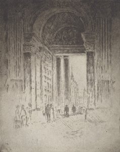Zachodnie drzwi, kościół św. Pawła, 1903. autorstwa Joseph Pennell