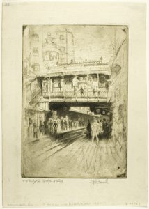 Stacja Westminster Bridge autorstwa Joseph Pennell