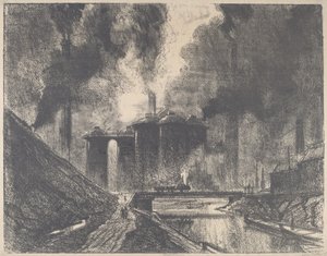 Zamki robocze, Wolverhampton, 1912. autorstwa Joseph Pennell