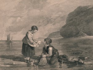 „Młodzi łowcy krewetek”, początek XIX wieku. autorstwa Joseph Phelps