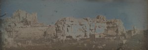 Sześciokątny Dwór, Świątynia Jowisza, Baalbek, 1843. autorstwa Joseph Philibert Girault De Prangey
