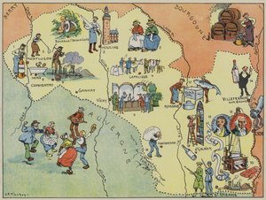 Bourbonnais-Lyonnais (litografia kolorowa) autorstwa Joseph Porphyre Pinchon