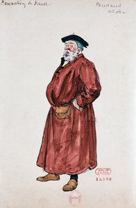 Kostium patronów tawerny w Potępieniu Fausta Hectora Berlioza, szkic Josepha Porphyre
