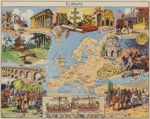 Europa (druk kolorowy) autorstwa Joseph Porphyre Pinchon