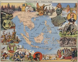 Indochiny i Insulinde (kolorowa litografia)